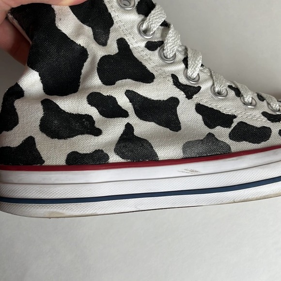 Converse Black and White Cow Print Sneakers - Picture 4 of 12